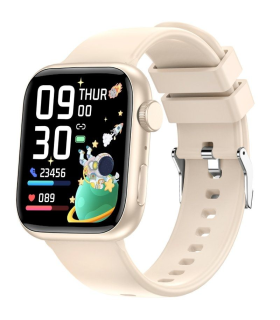 Smartwatch Forever IGo Watch 3 JW-500/ Notificaciones/ Frecuencia Cardaca/ Marfil