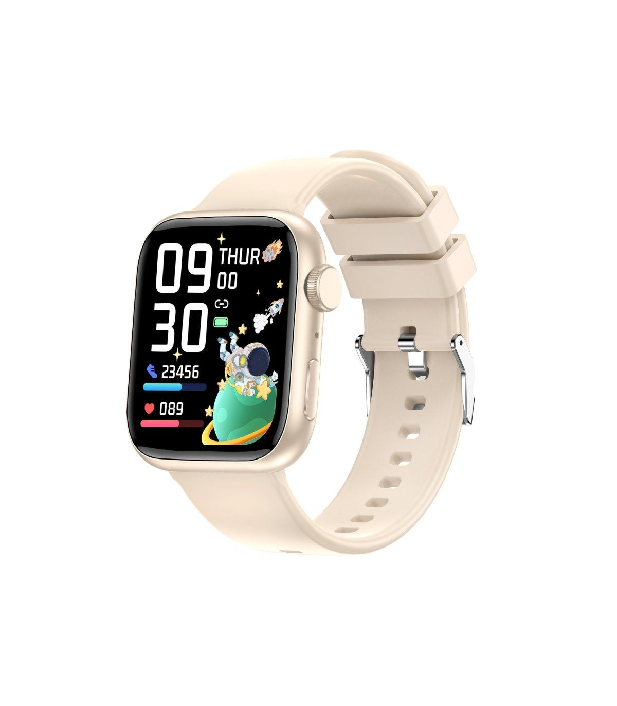 Smartwatch Forever IGo Watch 3 JW-500/ Notificaciones/ Frecuencia Cardaca/ Marfil