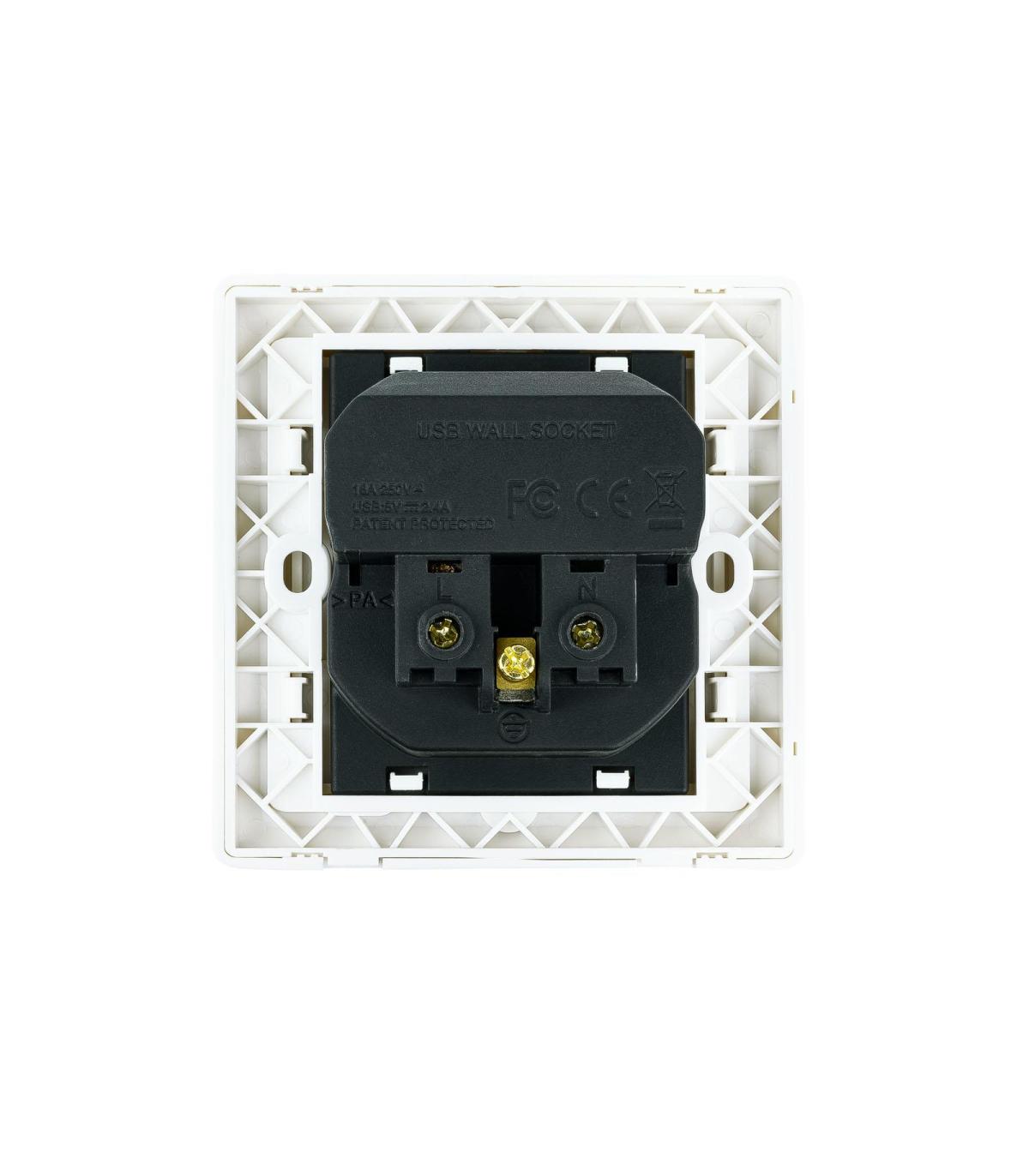 Roseta De Pared Nanocable 10.35.0010  1 Schuko  2 USB