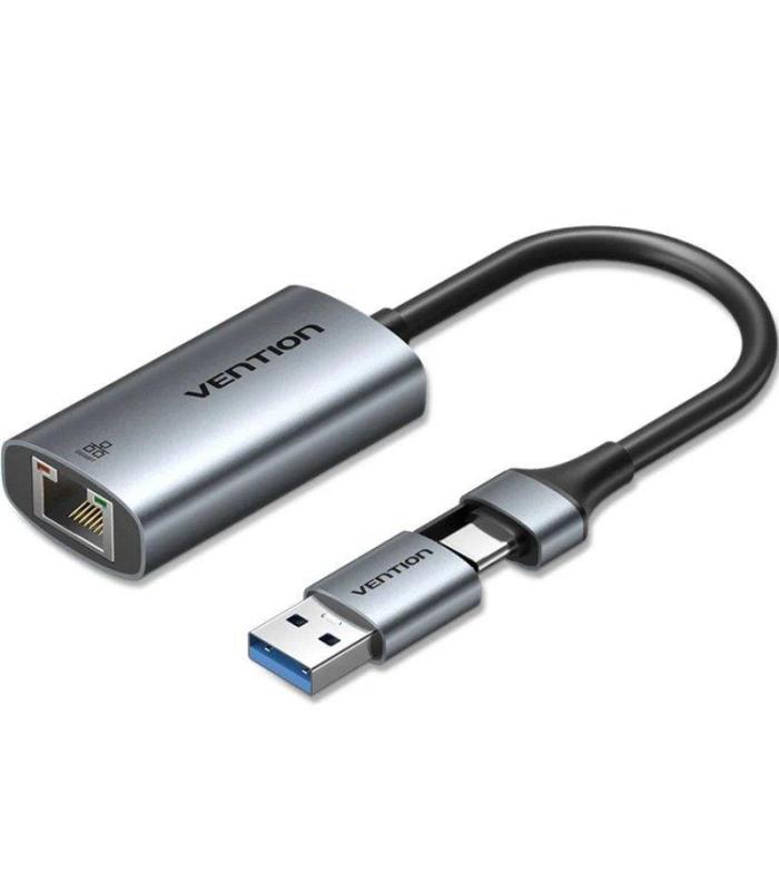 Adaptador USB/USB Tipo-C - RJ45 Vention CFQHB/ 1000Mbps
