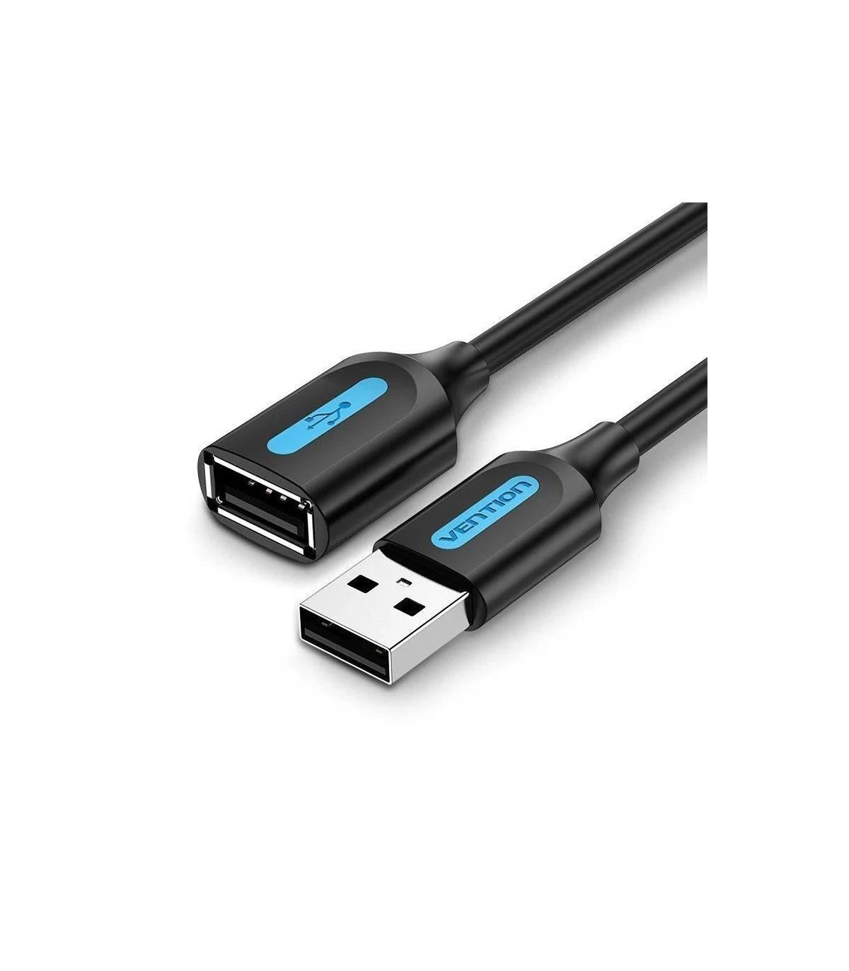 Cable Alargador USB 2.0 Vention CBIBG/ USB Macho - USB Hembra/ 480Mbps/ 1.5m/ Negro