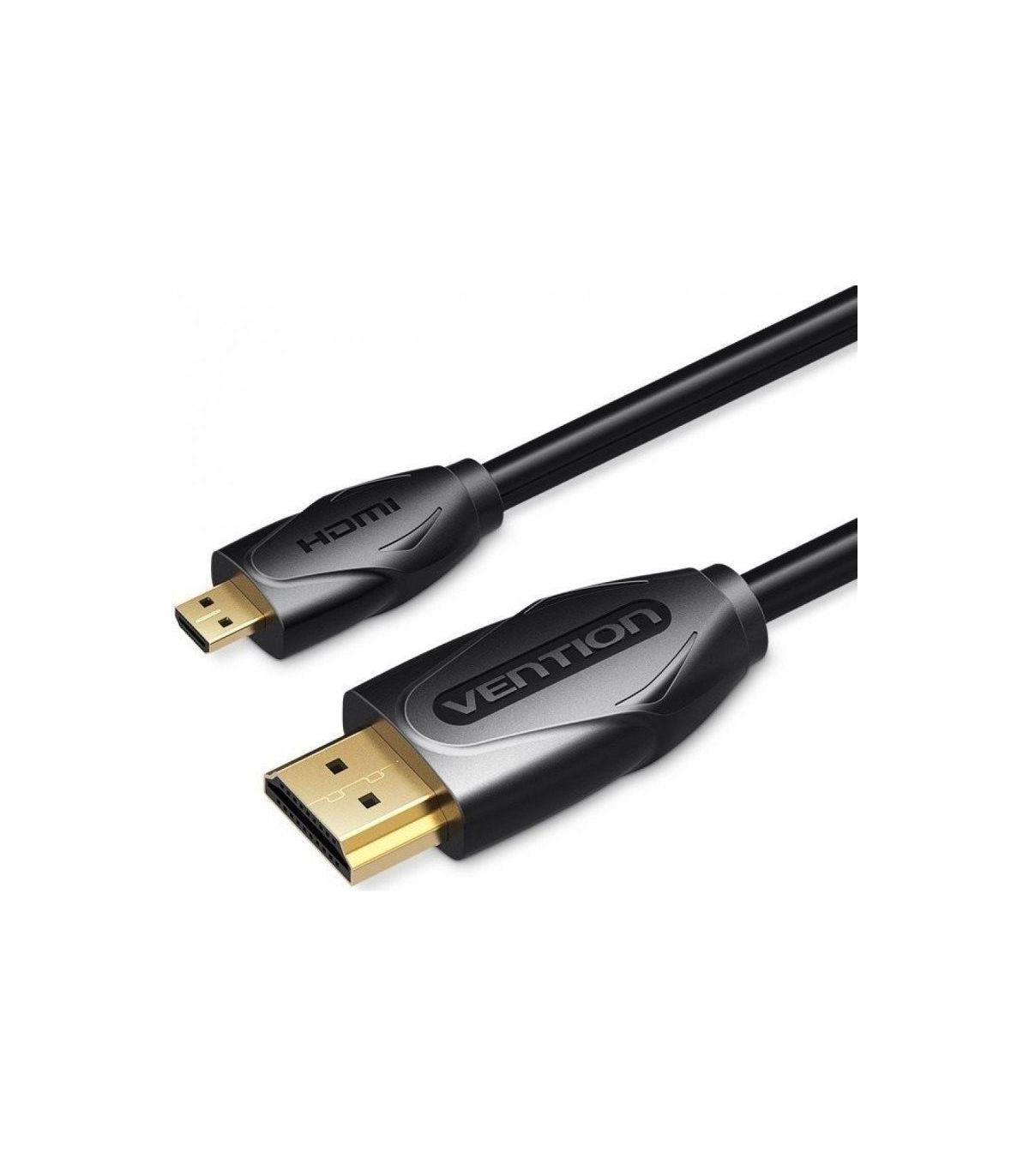 Cable HDMI Vention VAA-D03-B100/ HDMI Macho - Micro HDMI Macho/ 1m/ Negro