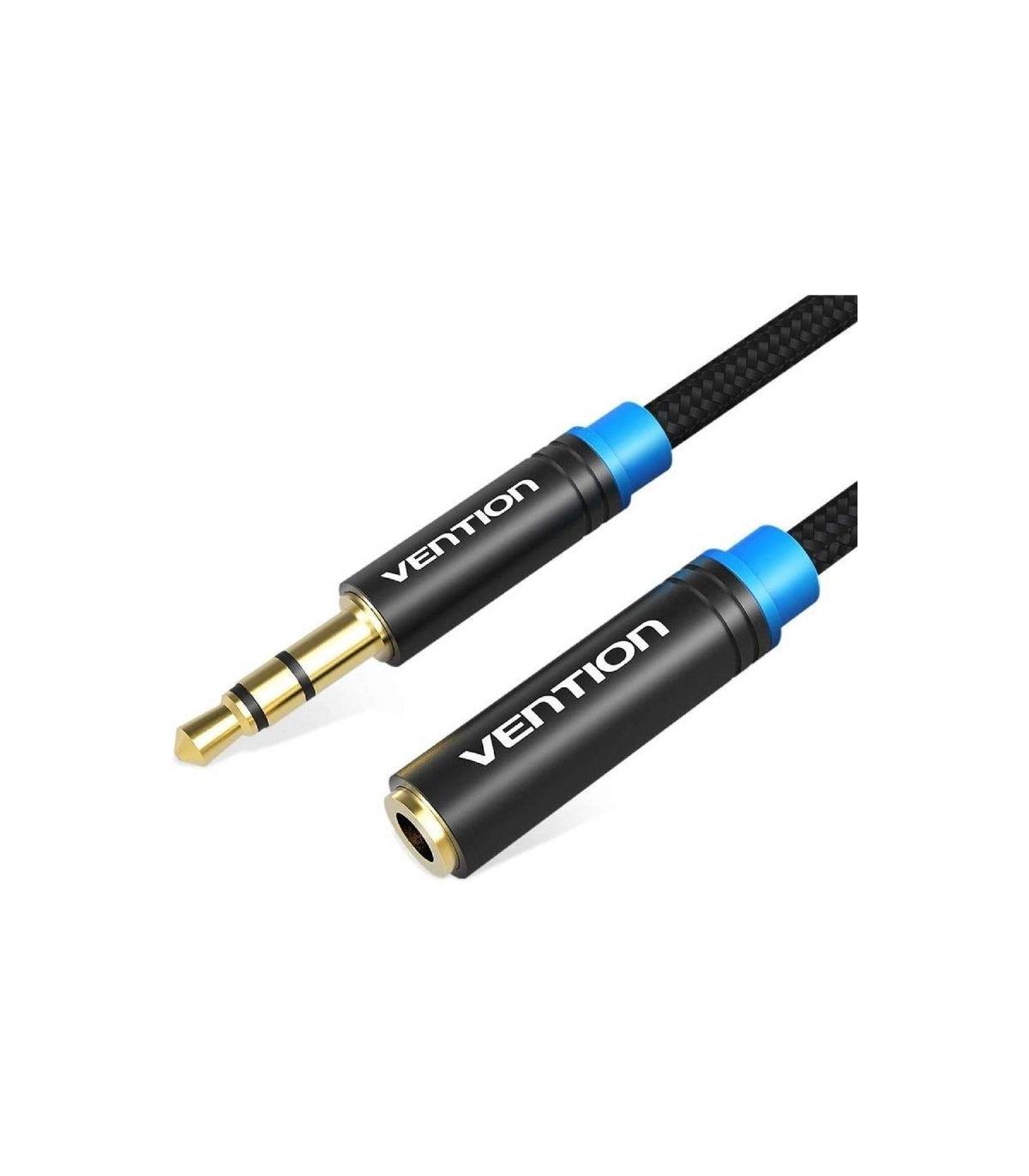 Cable Estreo Vention VAB-B06-B150-M/ Jack 3.5 Macho - Jack 3.5 Hembra/ 1.5m/ Negro