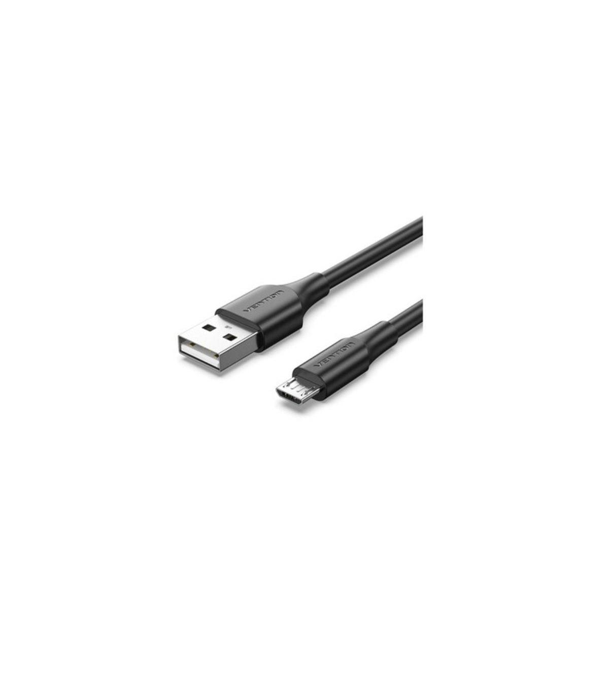 Cable USB 2.0 Vention CTIBH/ USB Macho - MicroUSB Macho/ Hasta 60W/ 480Mbps/ 2m/ Negro