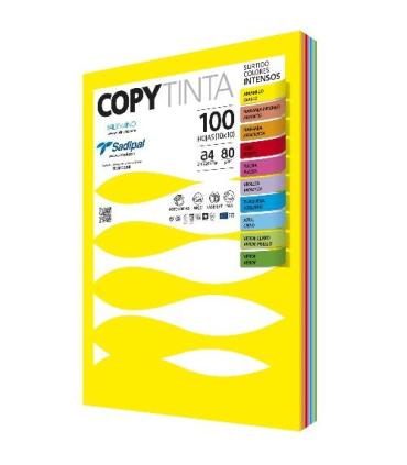 PAQUETE 100 HOJAS A4 80G COLORES SURTIDOS INTENSOS (10 HOJAS X COLOR) FABRIANO 11303