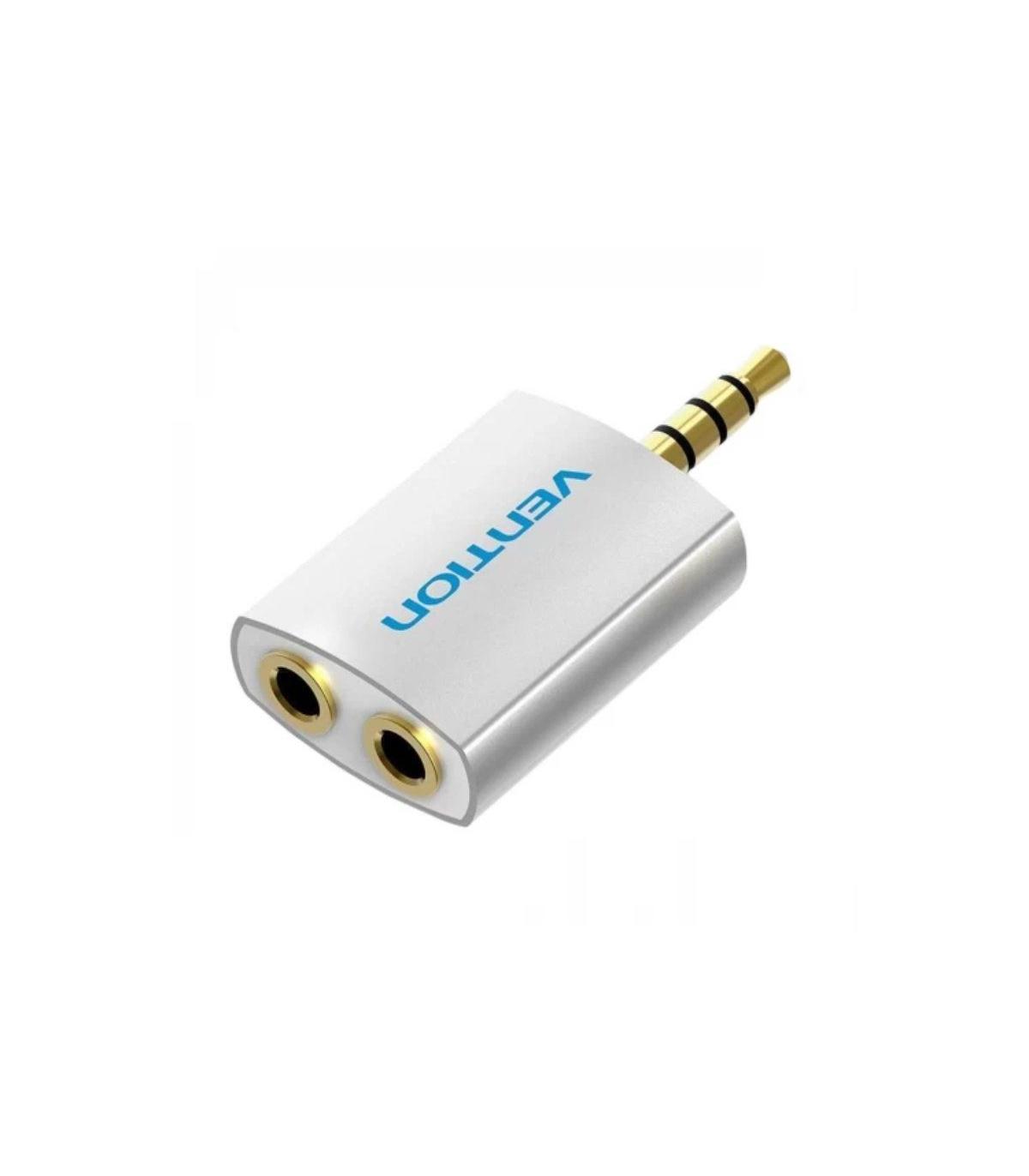 Adaptador Audio Vention BDAW0/ Jack 3.5 Macho - 2x Jack 3.5 Hembra/ Blanco