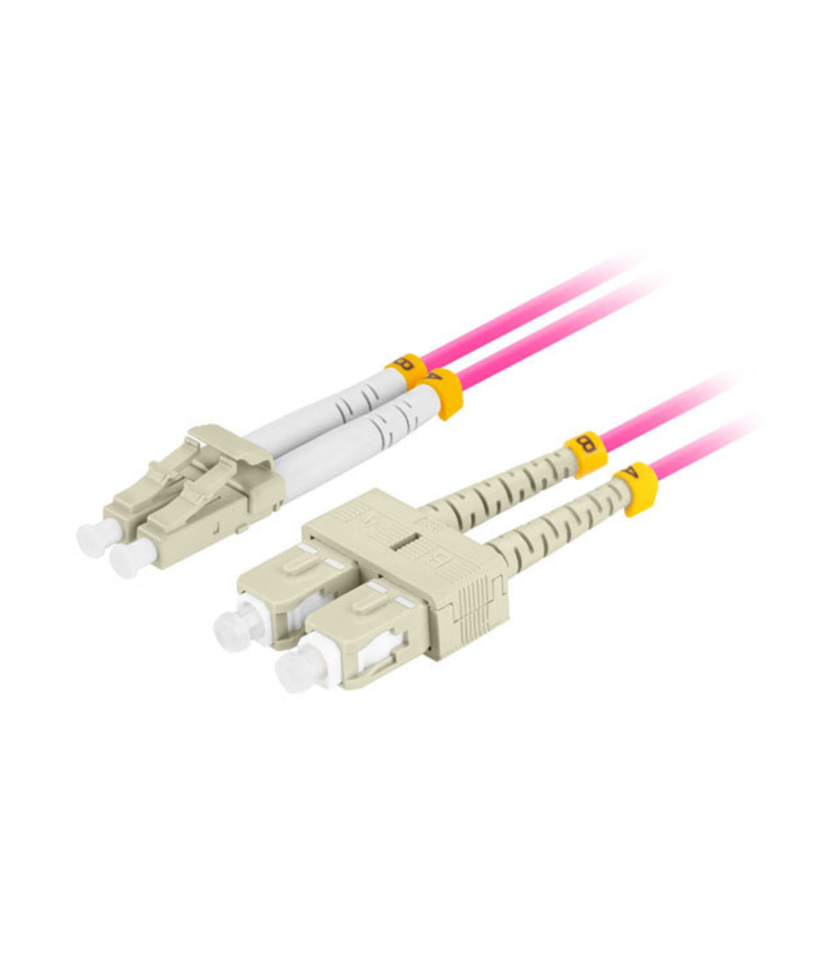 CABLE DE FIBRA OPTICA LANBERG 1M MULTI LC/UPC-SC/UPC DUPLEX LSZH OM4 50/125 3.0