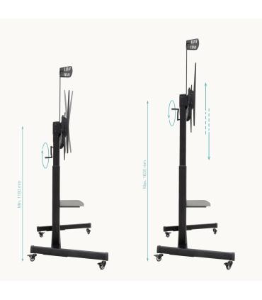 Soporte De Suelo Inclinable Con Ruedas TooQ FS20406HM-B Para TV De 60-100'  Hasta 120kg