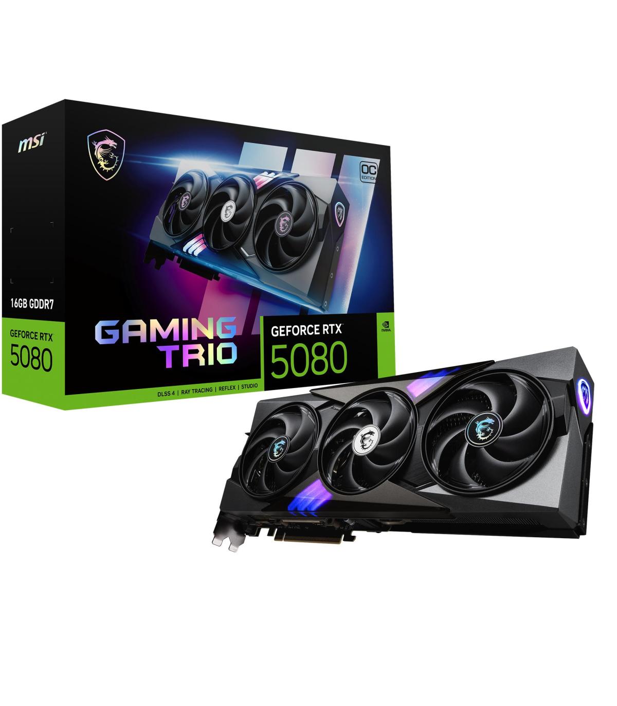 MSI GAMING GEFORCE RTX 5080 16G TRIO OC Tarjeta Grfica NVIDIA 16 GB GDDR7