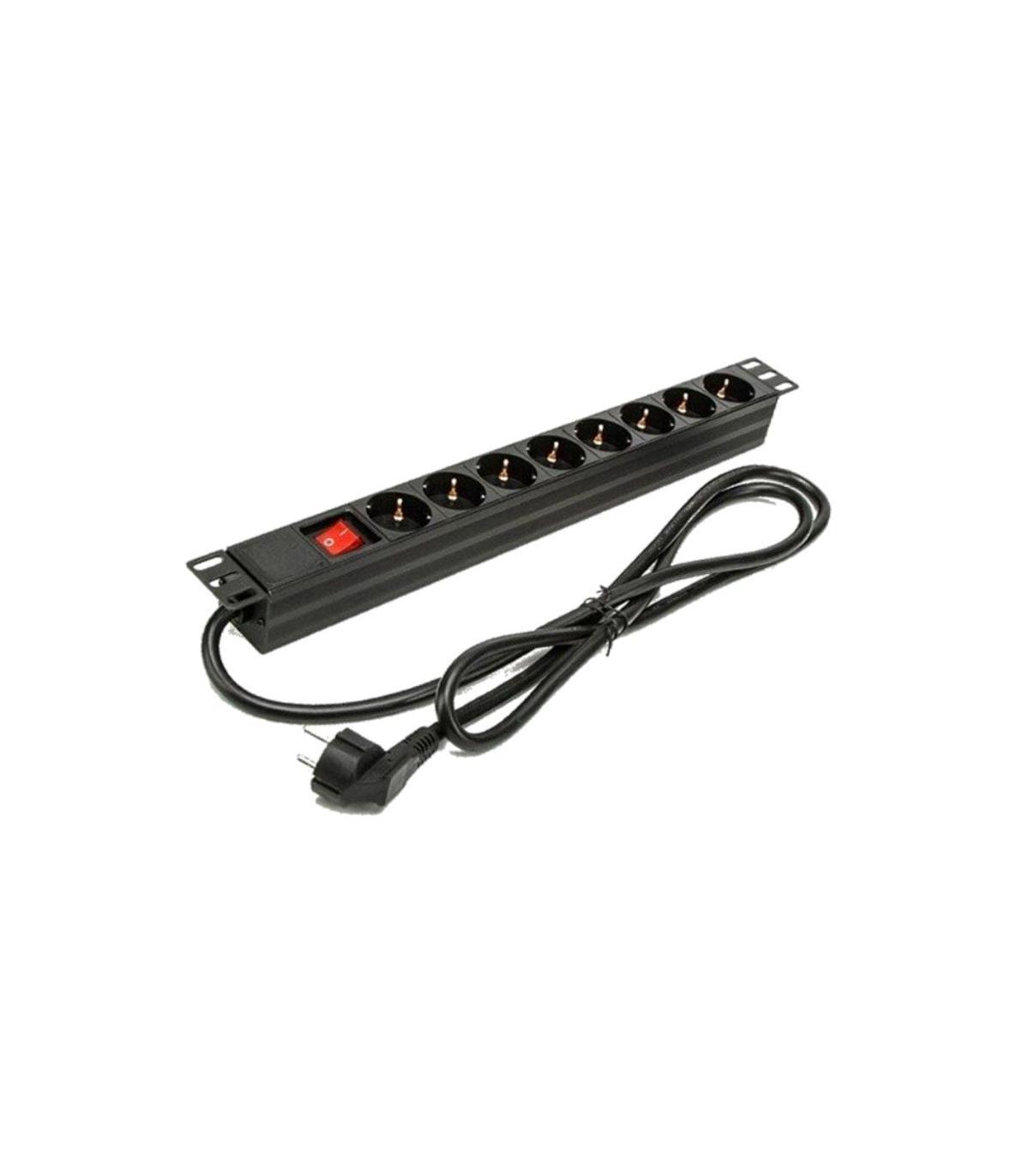 Regleta con Interruptor Phasak BNS 1518/ 8 Tomas de Corriente/ Cable 1.5m/ Negro