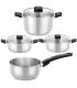 Pack Batera de Cocina Elite Monix M240001/ Cazo 14cm/ Ollas 24cm/ Cacerolas 20 - 24cm/ Acero Inoxidable/ Apta para Induccin