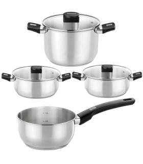 Pack Batera de Cocina Elite Monix M240001/ Cazo 14cm/ Ollas 24cm/ Cacerolas 20 - 24cm/ Acero Inoxidable/ Apta para Induccin
