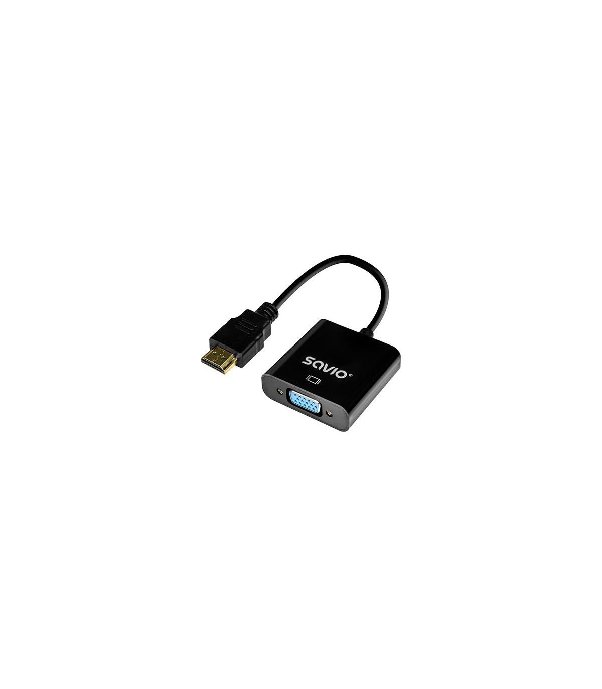 ADAPTADOR HDMI A VGA NEGRO SAVIO AK-75 M/H