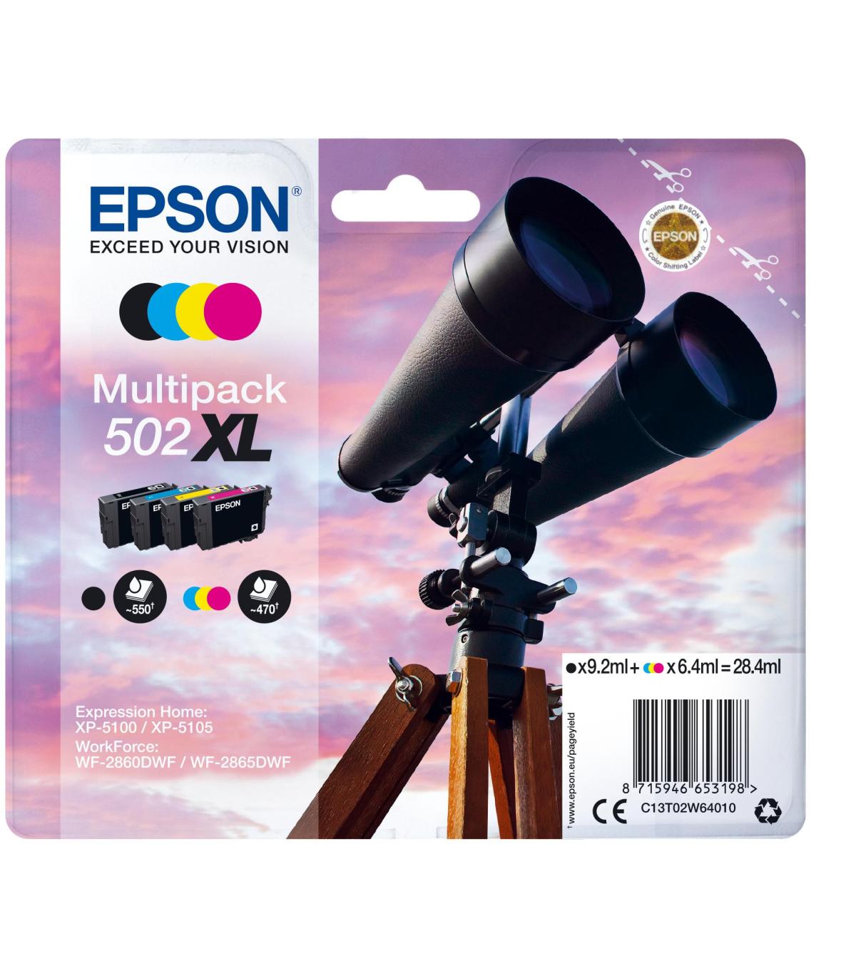 PACK DE CARTUCHOS 4 COLORES (CMYK) EPSON 502XL