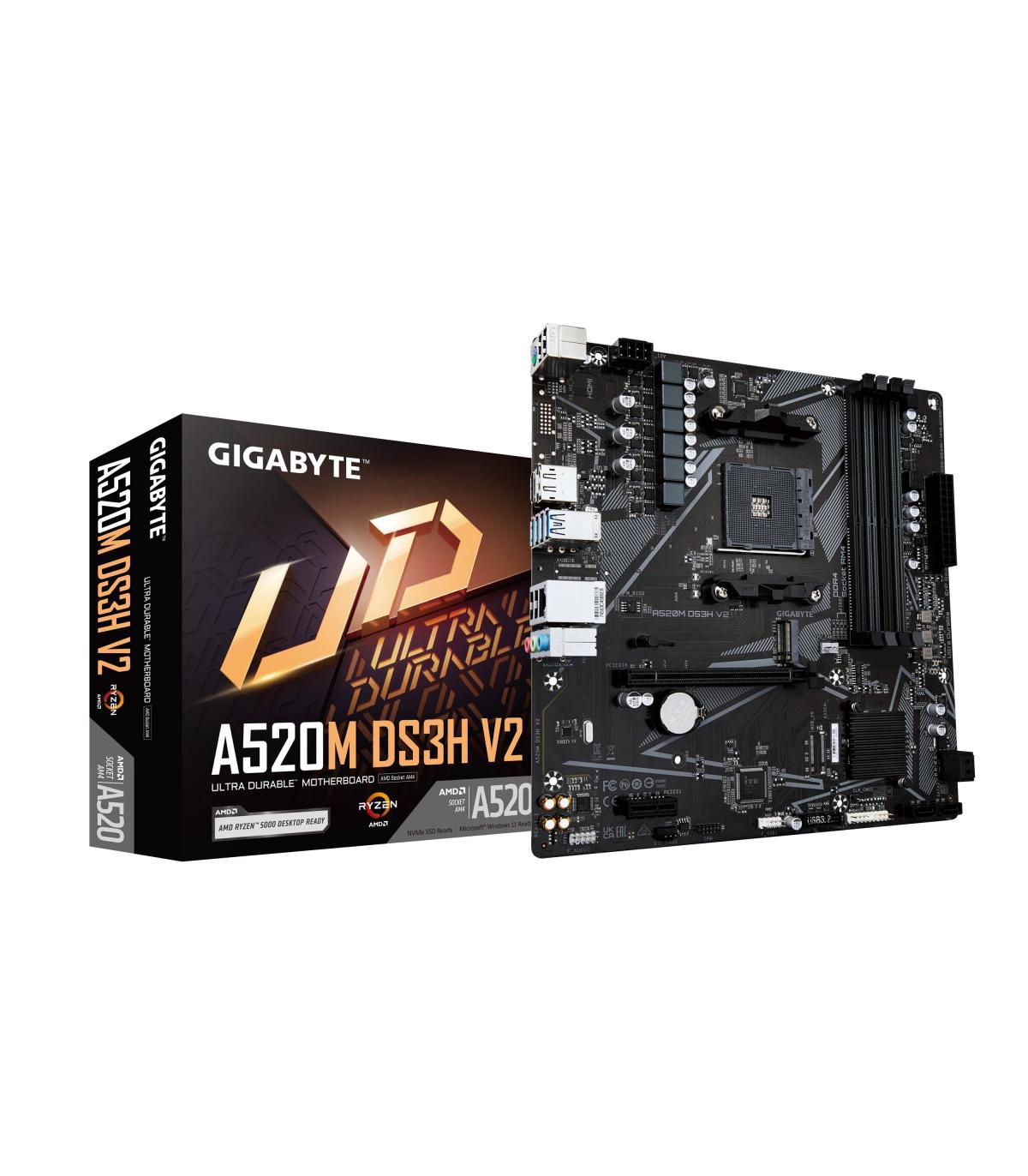 Placa Base Gigabyte A520M DS3H V2 Socket AM4  DDR4  PCIe 3.0  Micro ATX