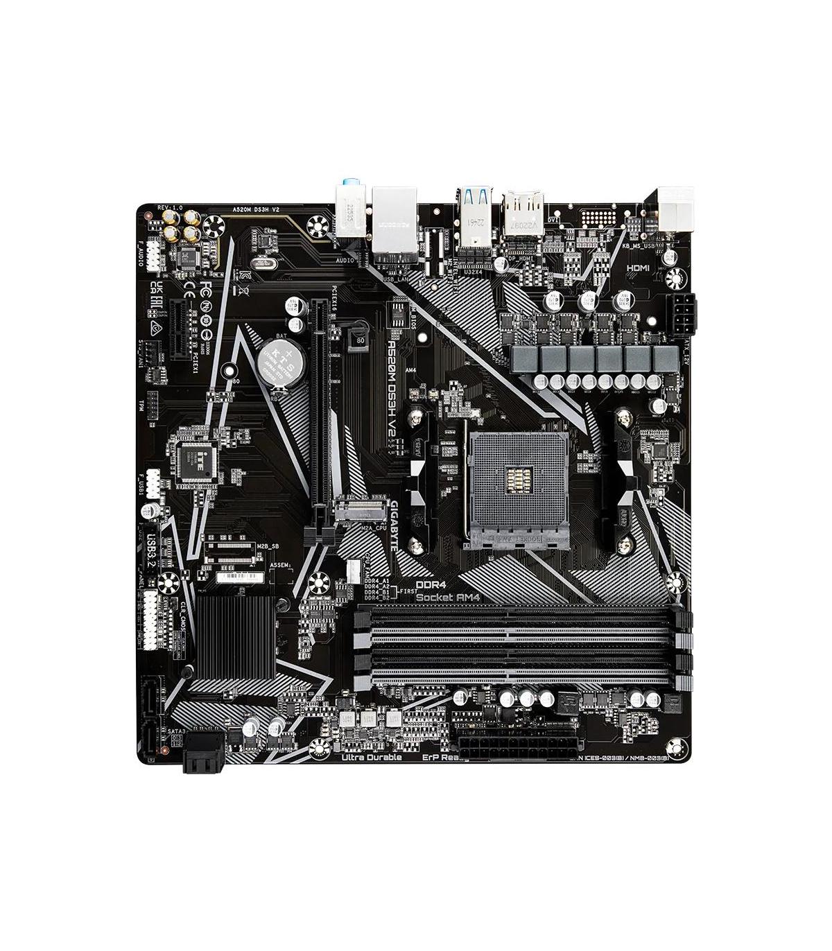 Placa Base Gigabyte A520M DS3H V2 Socket AM4  DDR4  PCIe 3.0  Micro ATX