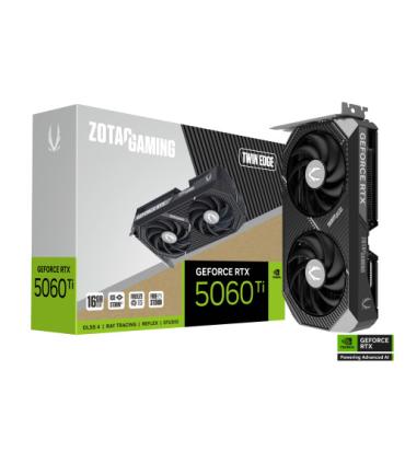 VGA ZOTAC RTX 5060 TI 16GB TWIN EDGE,NV,RTX5060TI,16GB,GDDR7,128BIT,1HDMI+3DP,2 VENTILADORES (ZT-B50620E-10M)