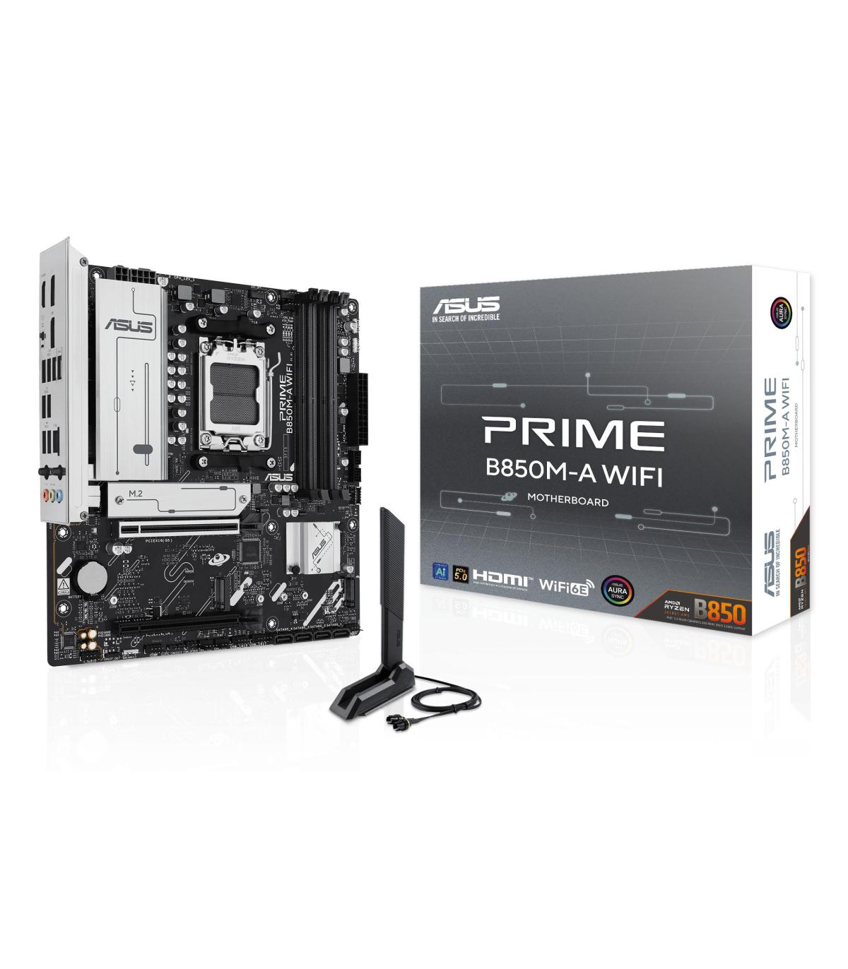 Placa Base Asus Prime B850M-A WIFI Socket AM5  DDR5  PCIe 5.0  Micro ATX