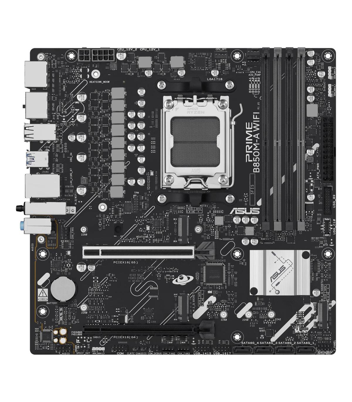 Placa Base Asus Prime B850M-A WIFI Socket AM5  DDR5  PCIe 5.0  Micro ATX