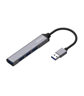 HUB AISENS USB 3.0 ALUMINIO TIPO A M-4XTIPO A H 10CM GRIS