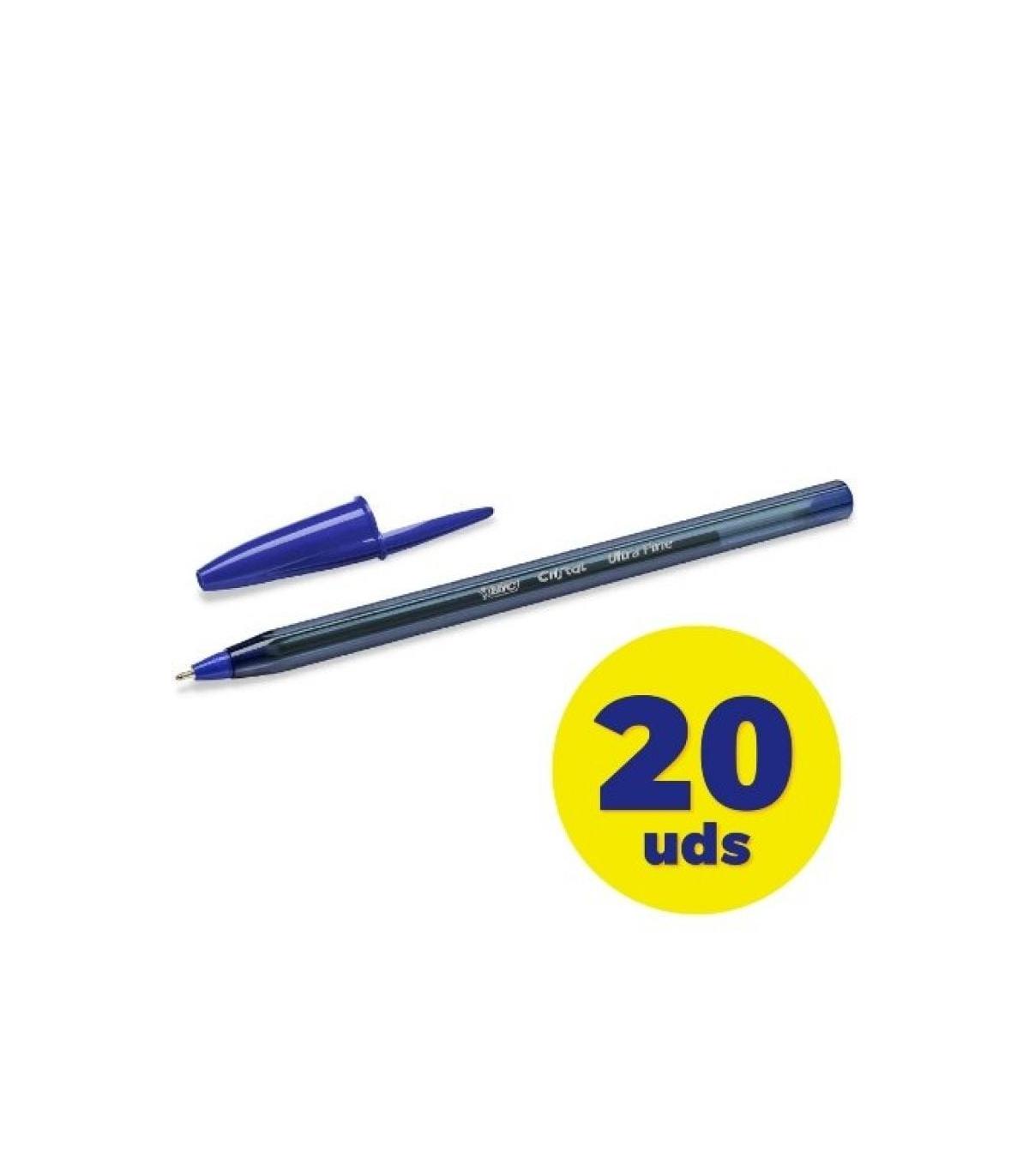 Caja de Bolgrafos de Tinta de Aceite Bic Cristal Exact Ultrafine 992605/ 20 unidades/ Azules