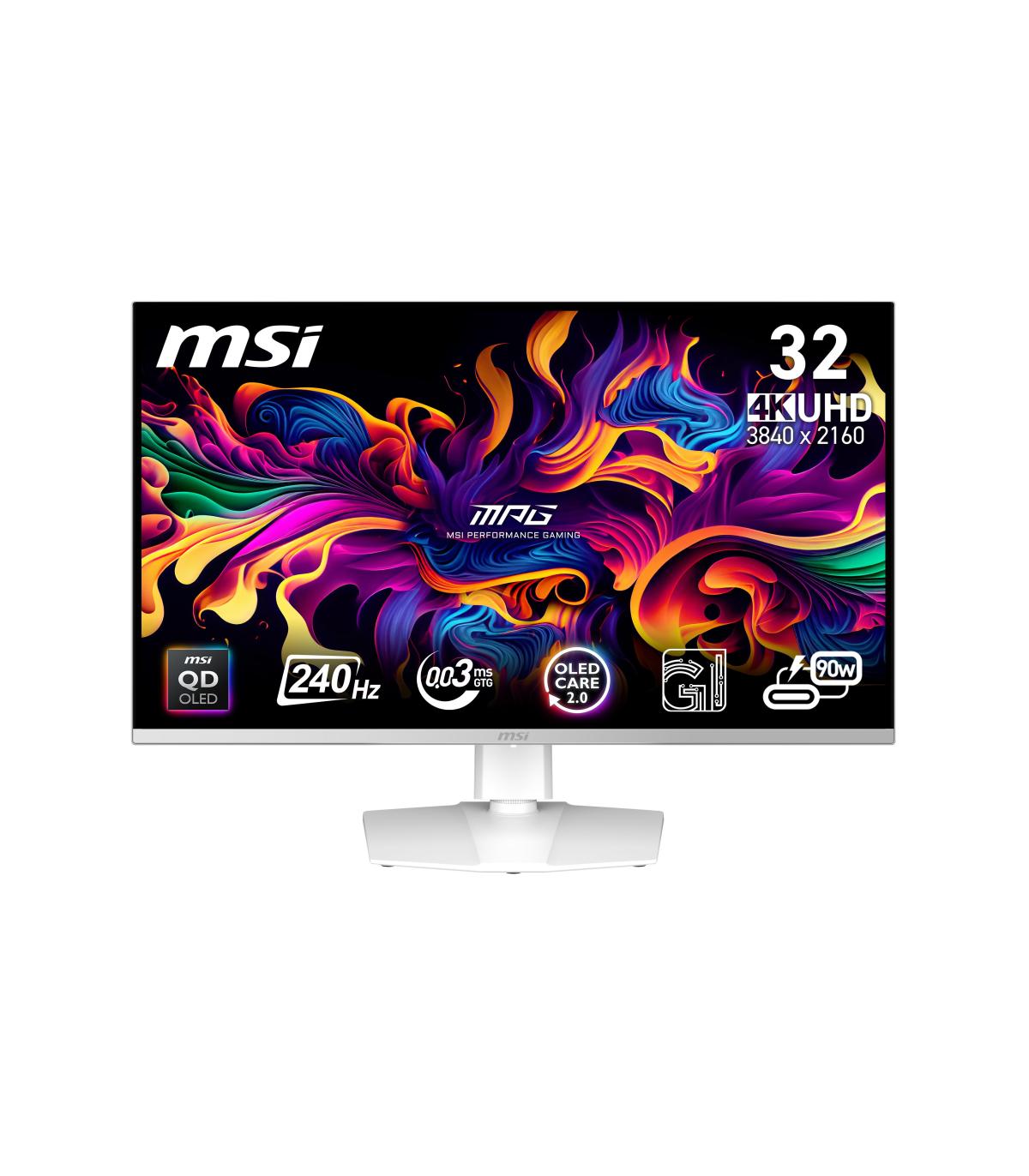 MSI MPG 321URXW QD-OLED Pantalla Para PC 80 Cm (31.5") 3840 X 2160 Pixeles 4K Ultra HD Blanco