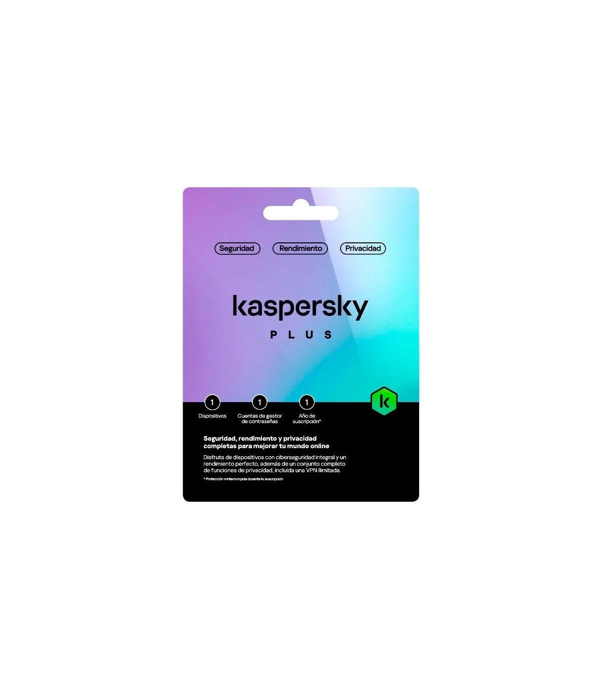 Kaspersky Plus  1L/1A+ regalo tarj.Monedero