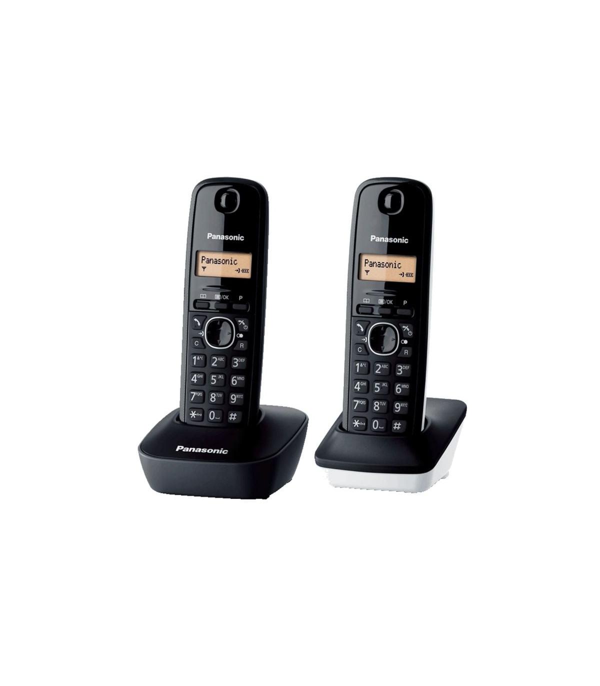 Telfono Inalmbrico Panasonic KX-TG1612SP1/ Pack DUO/ Negro