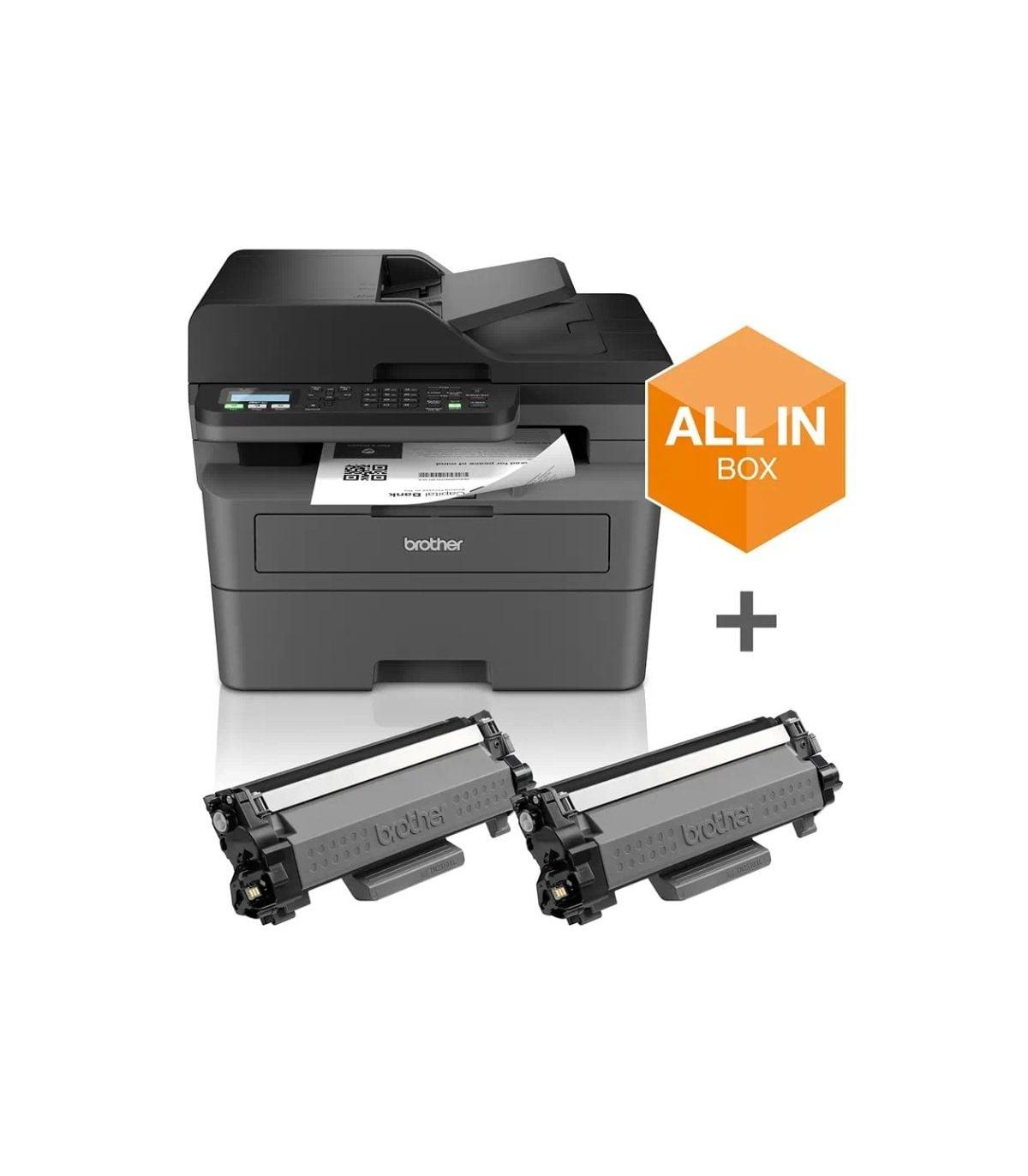 Multifuncin Lser Monocromo Brother MFC-L2827DWXL WiFi/ Fax/ Dplex/ Pack impresora + consumibles XL/ Negra