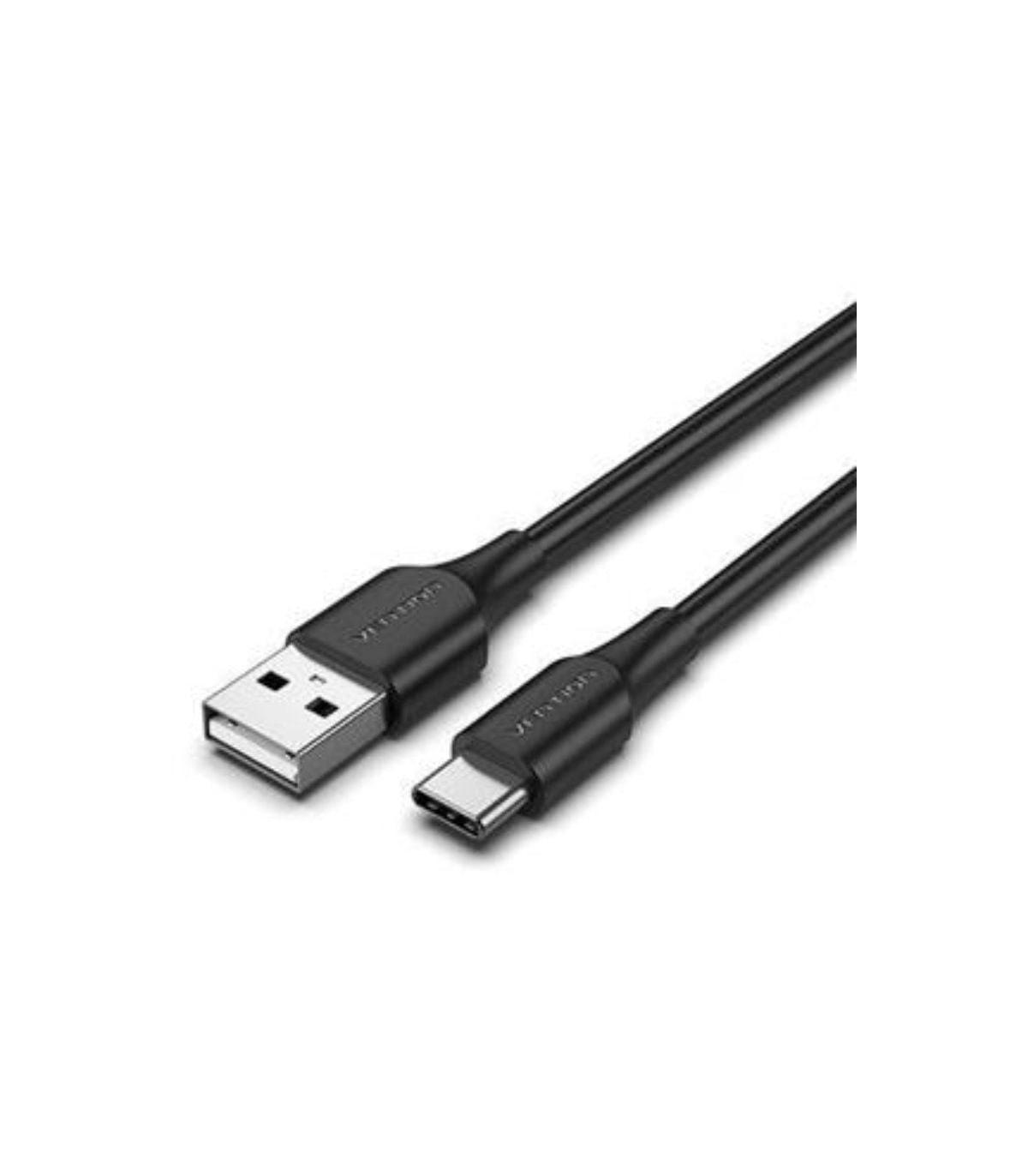 Cable USB 2.0 Tipo-C Vention CTHBF/ USB Tipo-C Macho - USB Macho/ 480Mbps/ 1m/ Negro