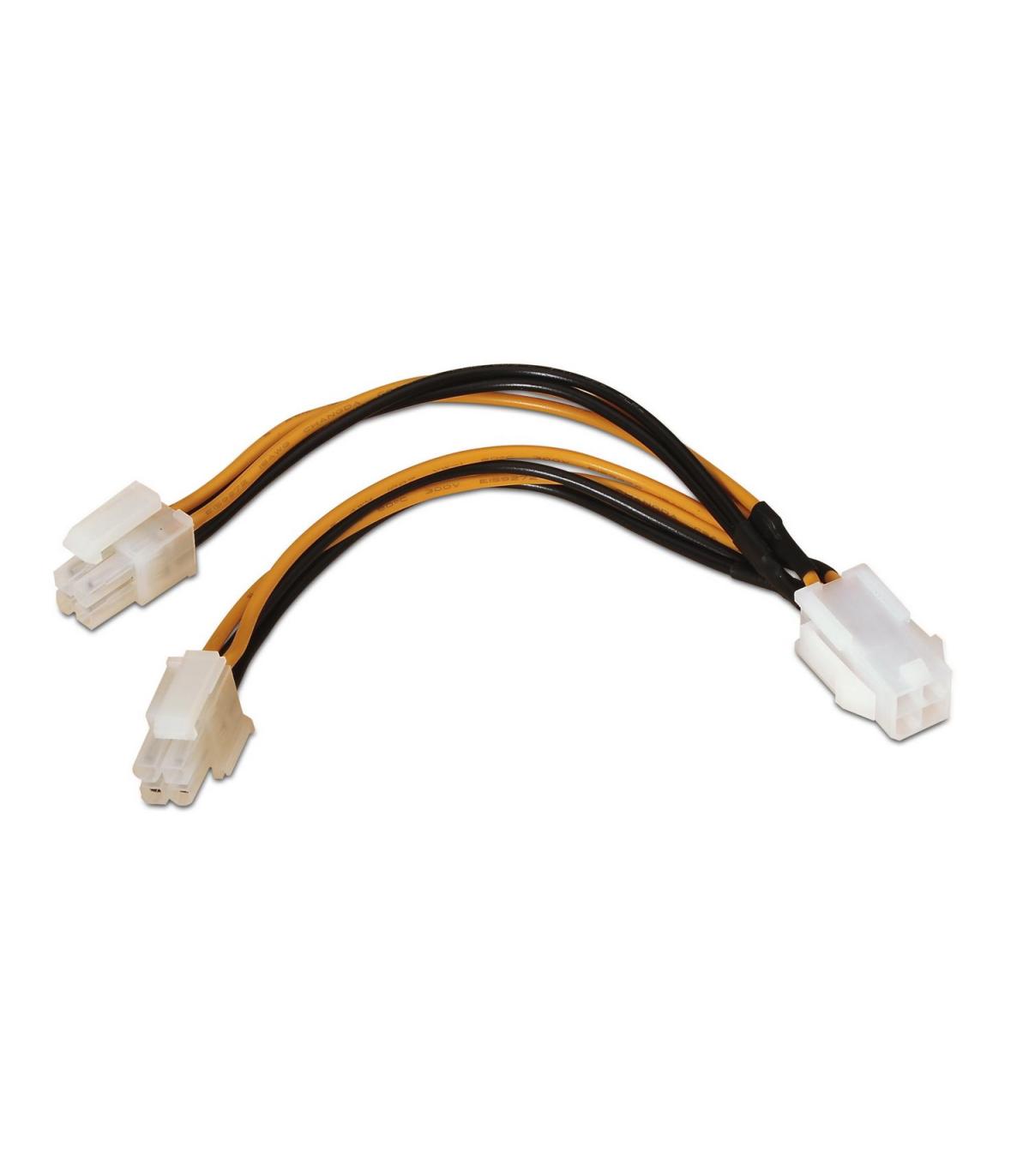 Cable Alimentacin Para Microprocesador Aisens A131-0166  Molex 4+4 PIN Macho - Molex 4 PIN Hembra  Hasta 54W  15cm
