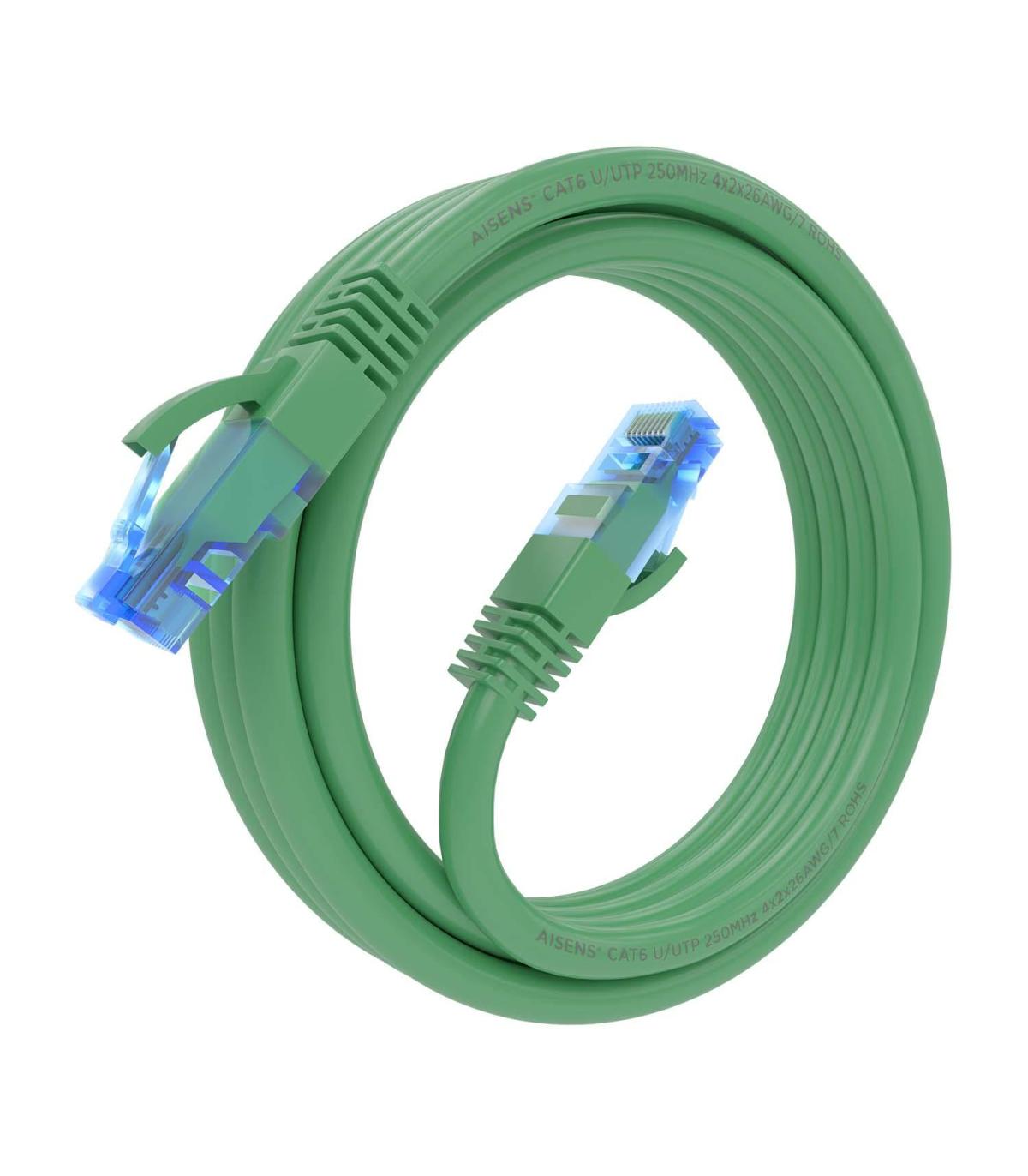 CABLE RED AISENS LATIGUILLO RJ45 CAT.6 UTP AWG26 CCA VERDE 2.0M