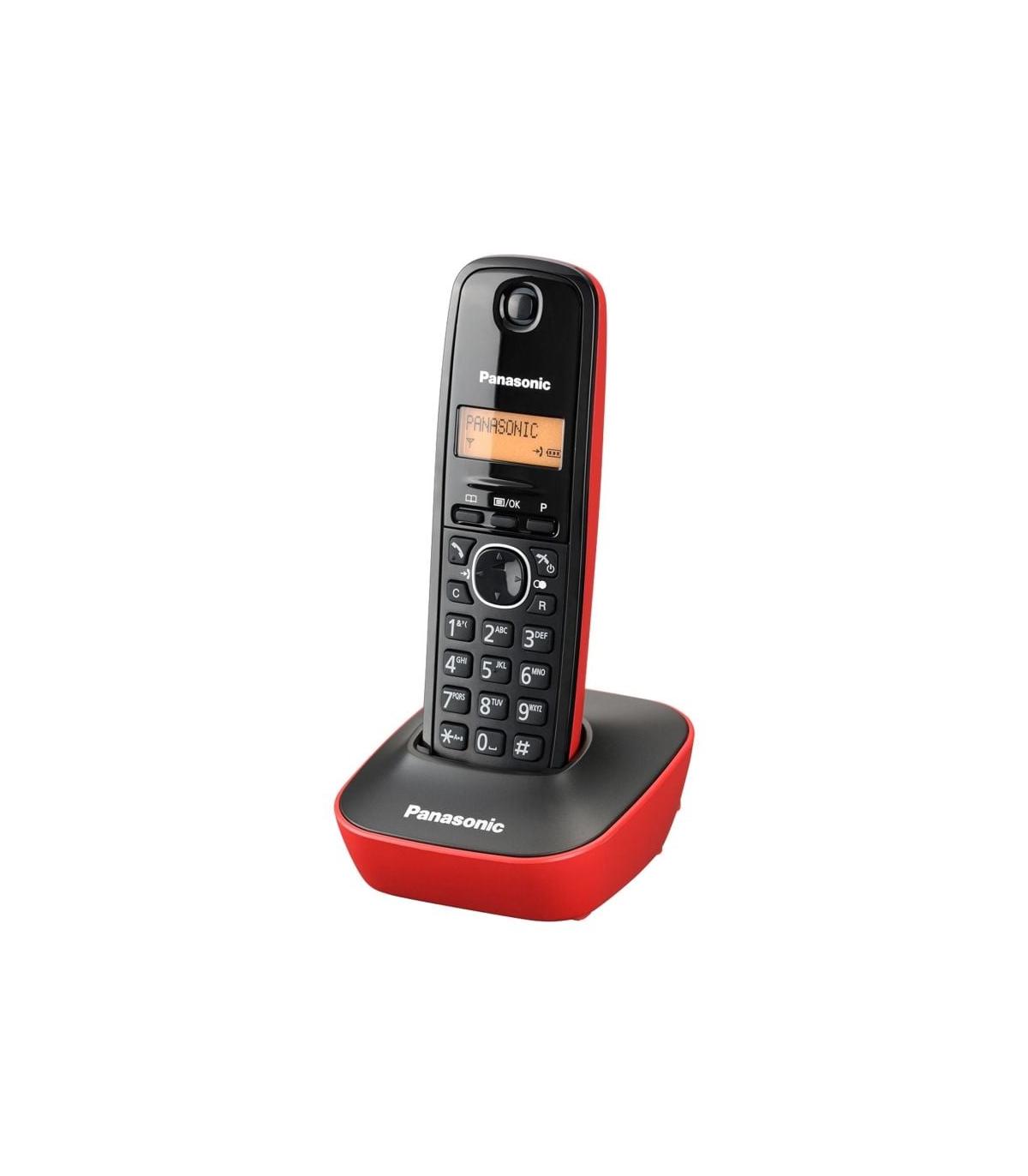 Telfono Inalmbrico Panasonic KX-TG1611/ Negro y Rojo