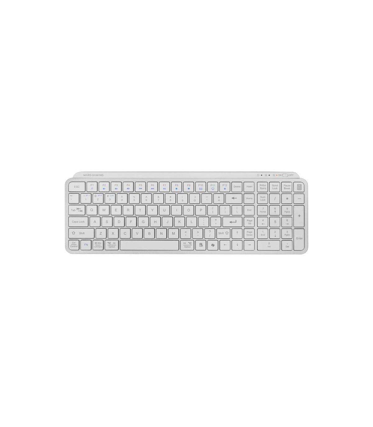 Teclado Compacto Inalmbrico por Bluetooth Mars Gaming MK-SILENKEYS/ Blanco