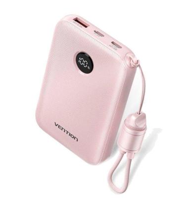Powerbank 10000mAh Vention FKAP0-C/ 22.5W/ Rosa/ Incluye Cable USB Tipo-C