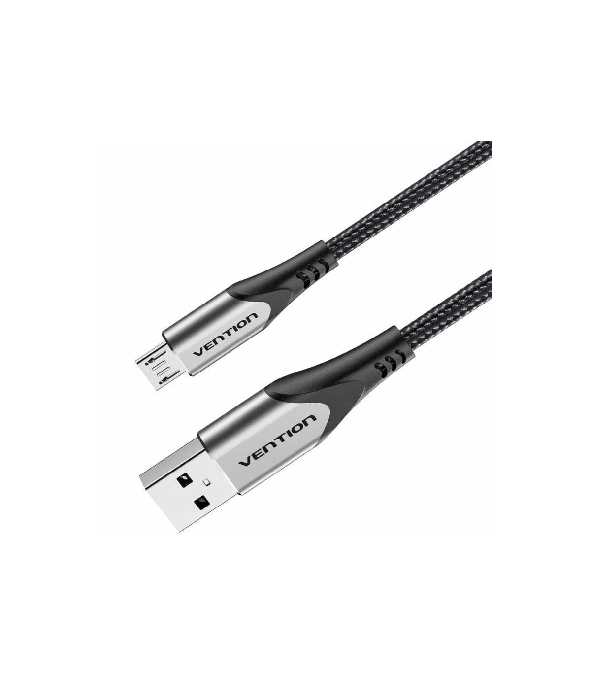 Cable USB 2.0 Vention COAHH/ microUSB Macho - USB Macho/ 480Mbps/ 2m/ Gris
