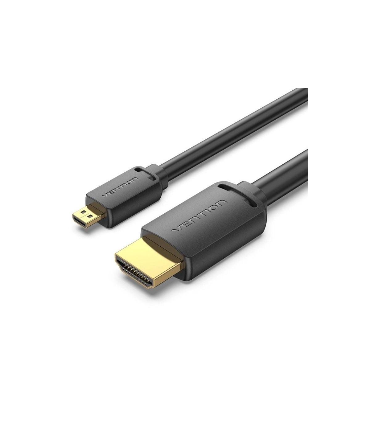 Cable Micro HDMI 2.0 4K Vention AGIBF/ HDMI Macho - Micro HDMI Macho/ 1m/ Negro