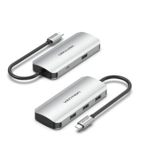 Hub USB Tipo-C Vention TNAHB/ 4xUSB/ 1xMicroUSB PD