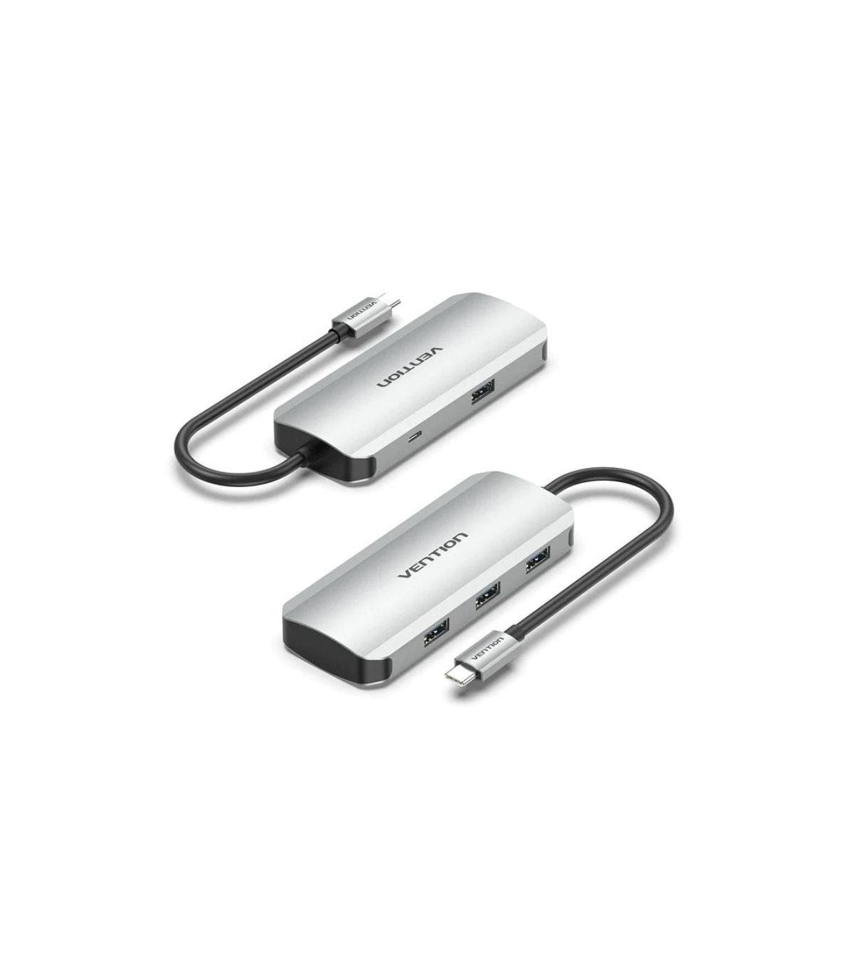 Hub USB Tipo-C Vention TNAHB/ 4xUSB/ 1xMicroUSB PD