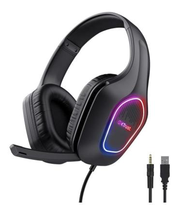 Auriculares Gaming Con Micrfono Trust Gaming GXT 416 Zirox  Jack 3.5 USB Negros