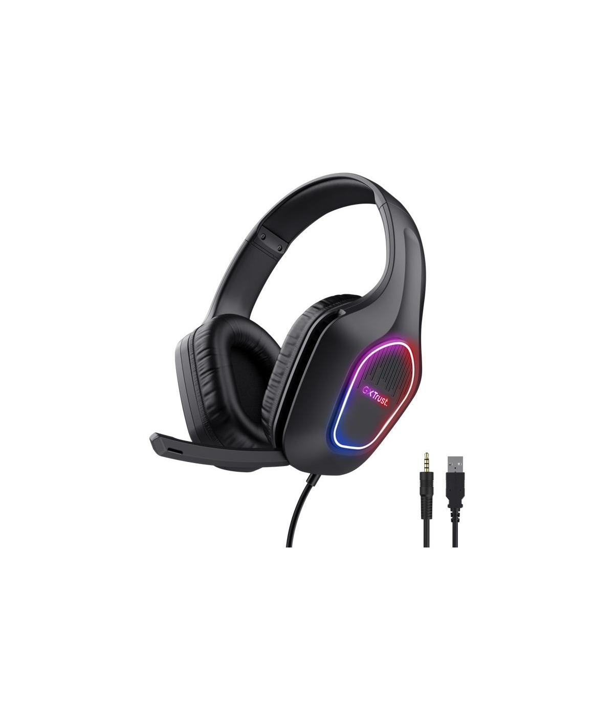 Auriculares Gaming Con Micrfono Trust Gaming GXT 416 Zirox  Jack 3.5 USB Negros