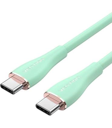 Cable USB 2.0 Tipo-C Vention TAWGF/ USB Tipo-C Macho - USB Tipo-C Macho/ Hasta 100W/ 480Mbps/ 1m/ Verde