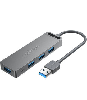 Hub USB 3.0 Vention CHLHD/ 4xUSB/ 1xMicroUSB PD/ Gris