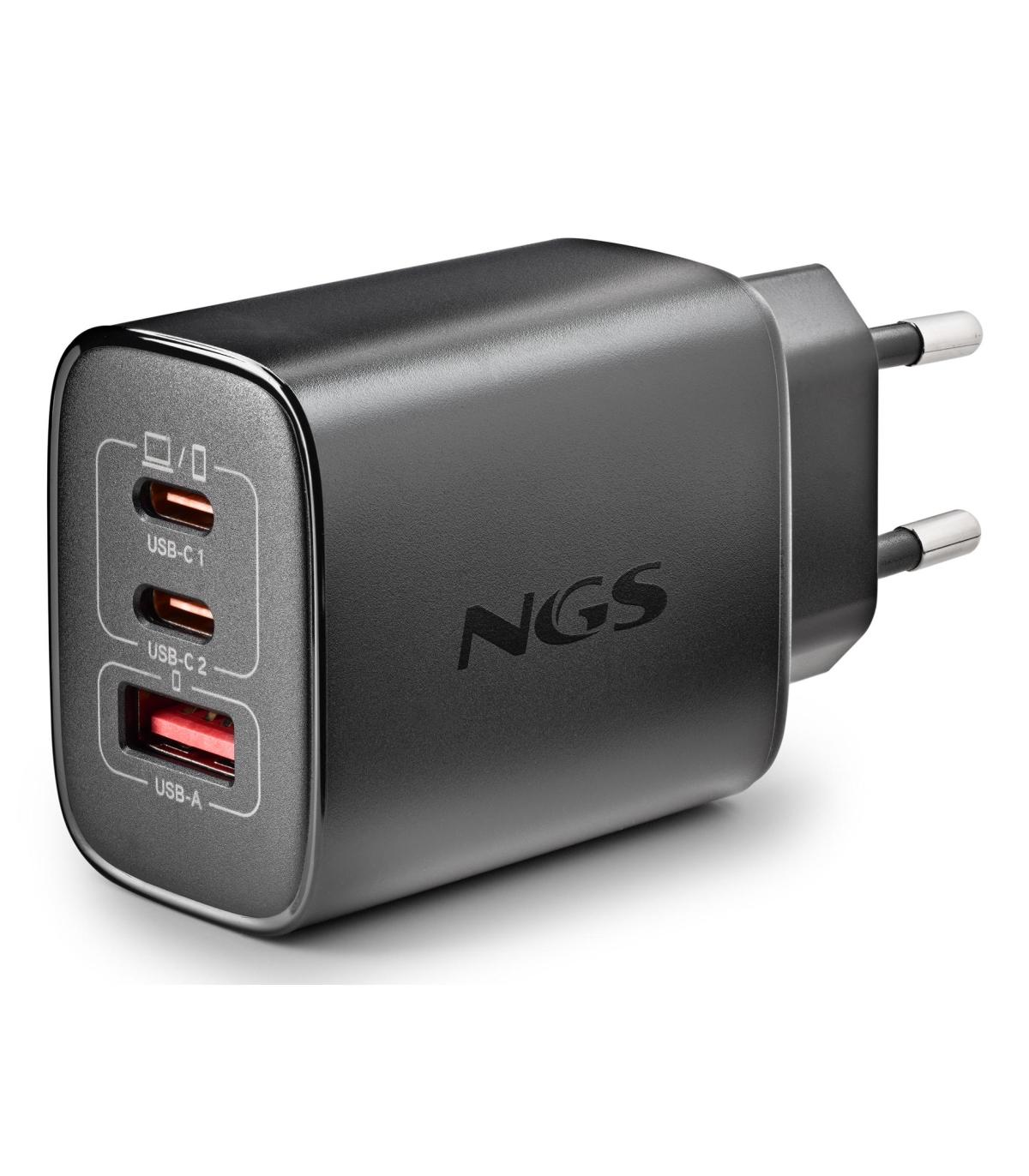 CARGADOR NGS DE PARED ULTRARRAPIDO DE 65W CON 3 PUERTOS 2USB-C + USB-A
