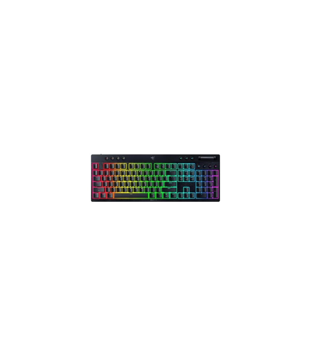 Razer BlackWidow V4 Low-Profile HyperSpeed teclado Juego USB + RF Wireless + Bluetooth QWERTY Internacional de EE.UU. Negro