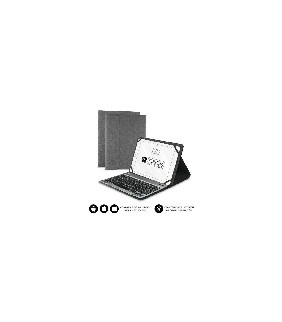 SUBBLIM Funda con Teclado KEYTAB PRO BLUETOOTH 10,1\" Grey