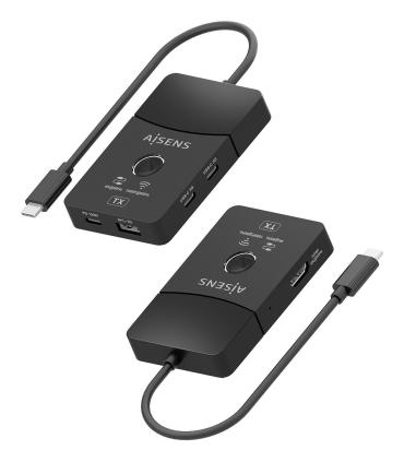Adaptador Transmisor De Vdeo Inalmbrico USB Tipo-C - HDMI Aisens ASWL-H2KDC30M05-BK  100W
