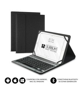 Funda con Teclado Subblim Keytab Pro Bluetooth para Tablets de 10.1\'-10.8\'/ Negra