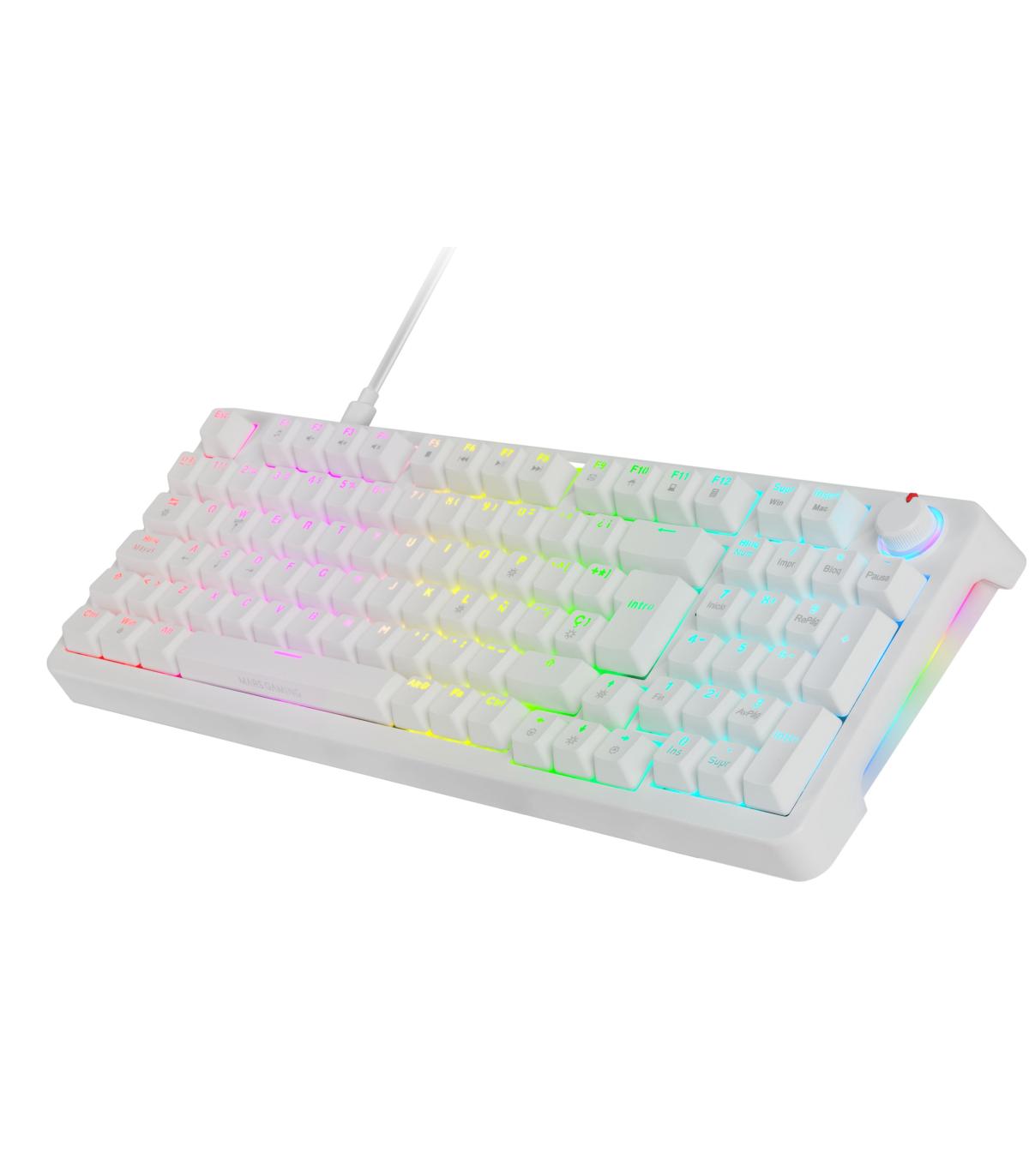 Teclado Gaming Mecnico Mars Gaming MKPROBES  Switch Azul  Blanco