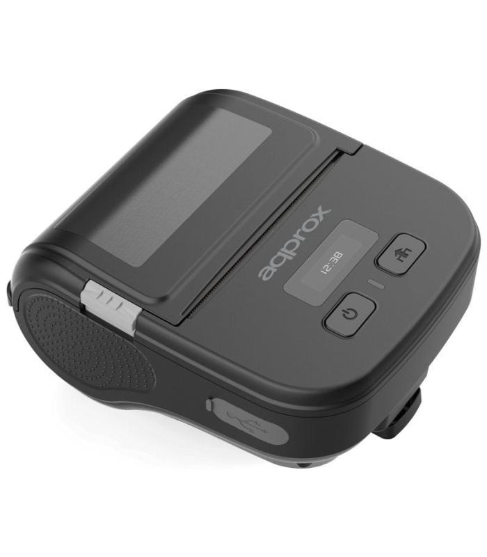 Impresora de Tickets Approx appPOS80PORTABLE/ Trmica/ Ancho papel 80mm/ USB-Bluetooth/ Negra